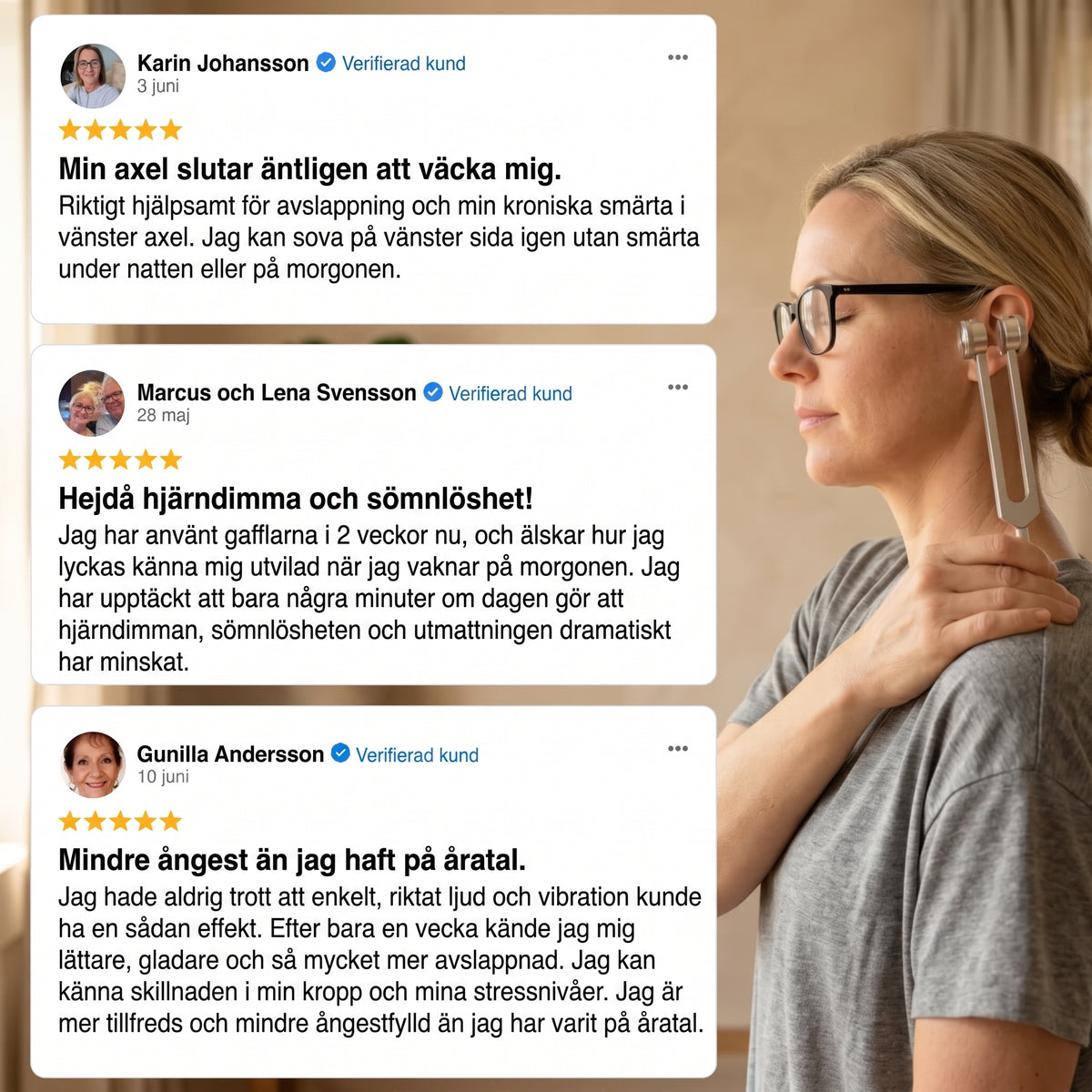 BoneEcho™ - Tysta tankarna & minska ledvärken med 128hz vibrationer på 60 sekunder